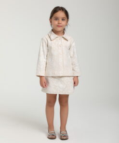 Kız Çocuk Jakarlı Ceket ve Şort Etek Takımı