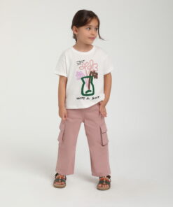 Kız Çocuk Çiçek Desenli T-shirt