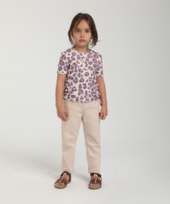 Kız Çocuk Leopar Desenli Büzgülü T-shirt