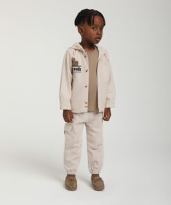 Erkek Çocuk "New York Real Skater" Baskılı Kapüşonlu Gömlek Ceket