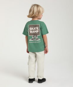 Erkek Çocuk Yeşil "Skate Ramp" Baskılı T-shirt
