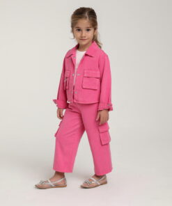 Kız Çocuk Cepli Kargo Ceket ve Kargo Pantolon Takım