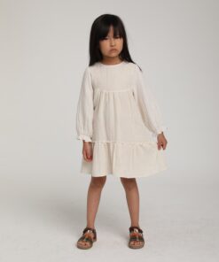 Kız Çocuk Ekru Kat Kat Elbise