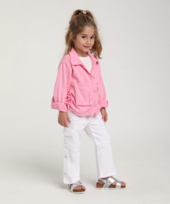 Kız Çocuk Pembe Büzgülü Ceket