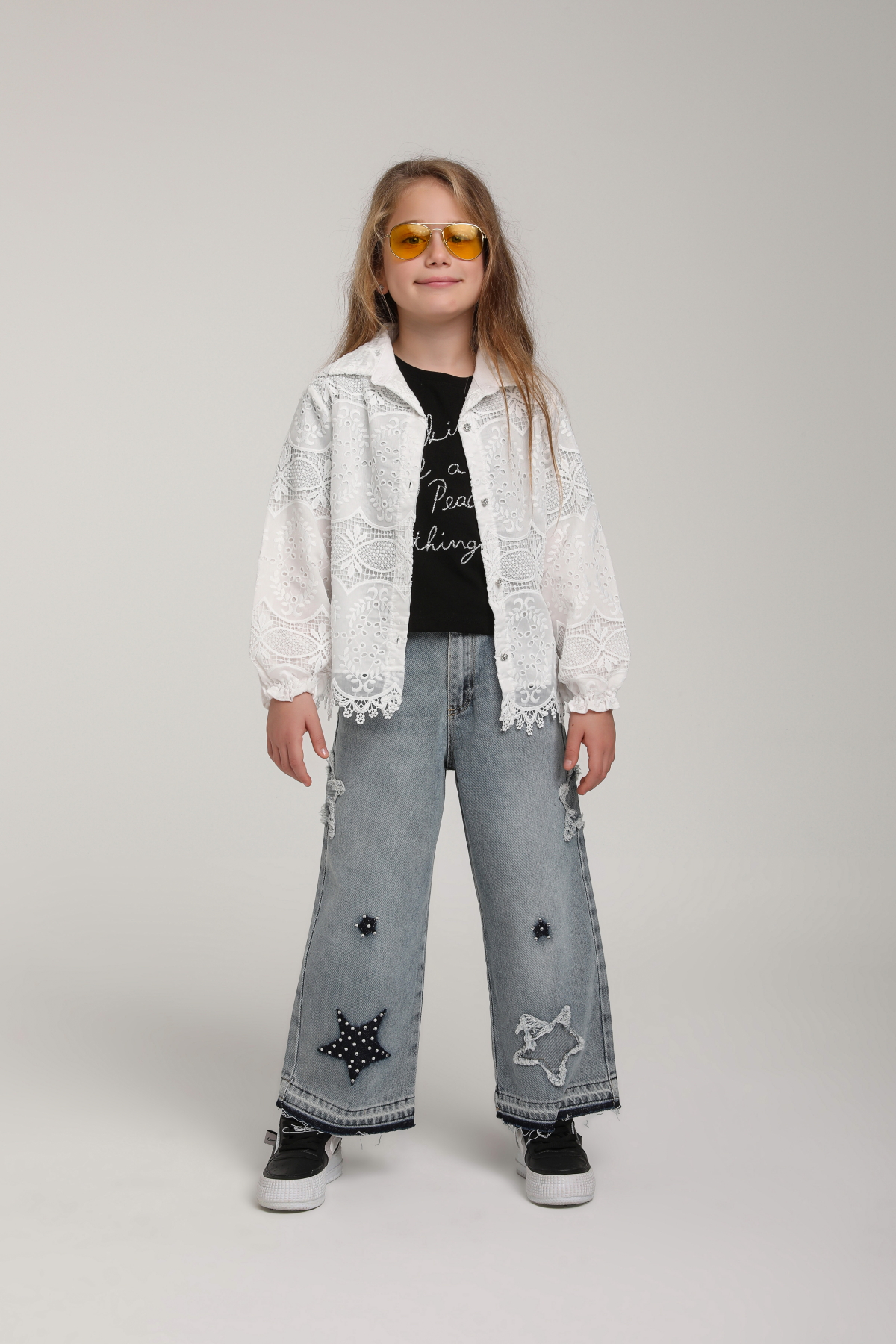 Kız Çocuk Beyaz Dantel Ceket