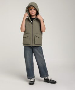 Erkek Çocuk Kapüşonlu Cepli Yelek