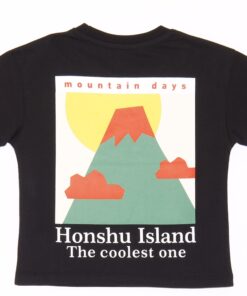 Erkek Çocuk Siyah "Mountain Days" Baskılı Tişört