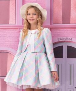 Kız Çocuk Desenli Elbise ve Ceket Takım