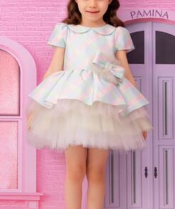 Kız Çocuk Desenli Elbise ve Saç Bandı Takım